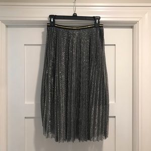 Beulah silver pleated metallic skirt - Size Medium